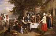 Charles landseer,R.A.  I holding a council of war oil painting